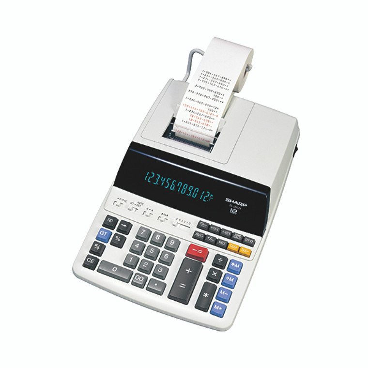 Sharp 12 Digit Digitron Display 2 Colour Printing Calculator EL-2607V