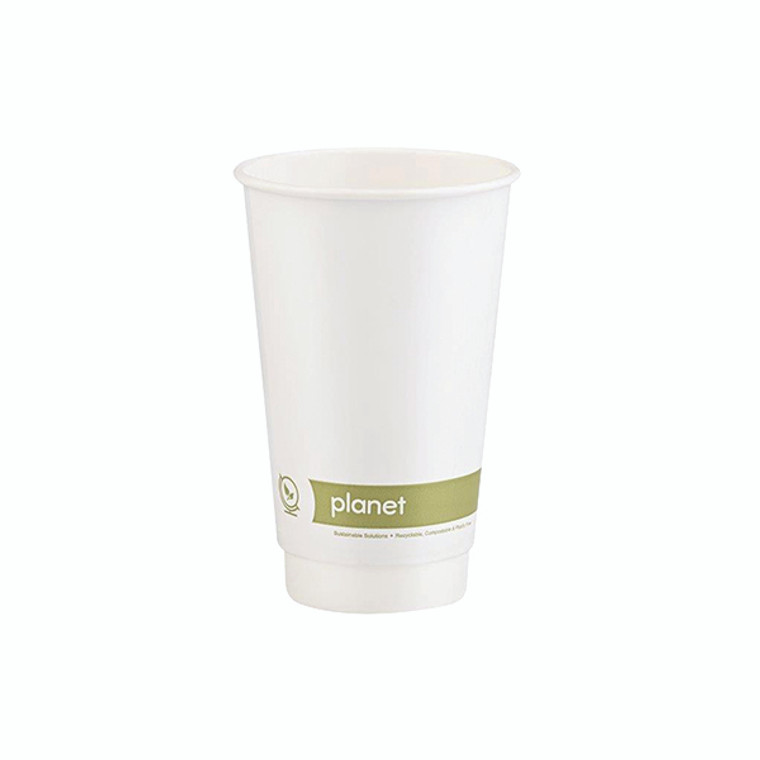 Planet 16oz Double Wall Plastic-Free Hot Cup (Pack of 50) PFHCDW16