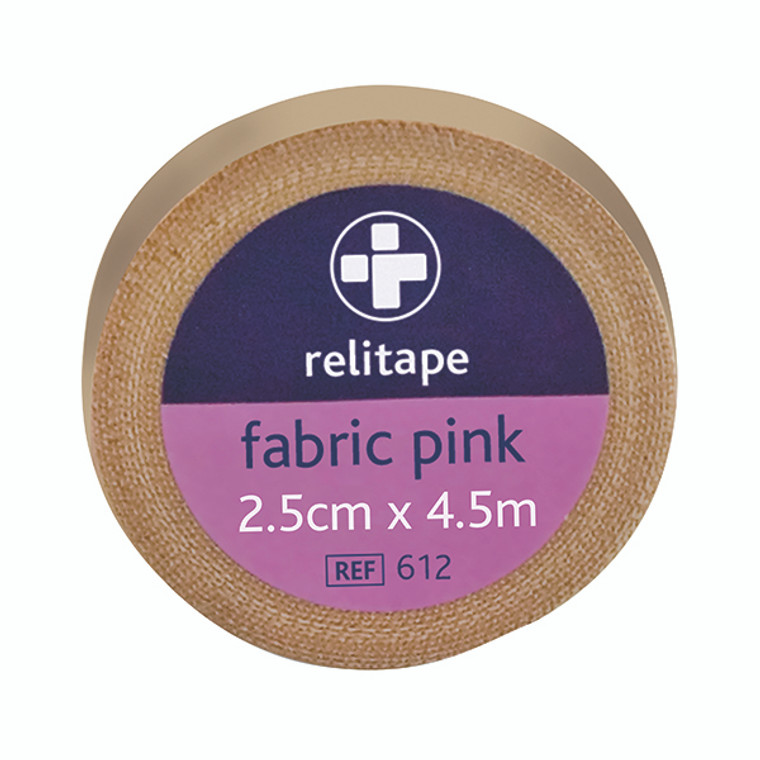 Reliance Medical Relitape Fabric Elastic Strapping Tape Pink 2.5cmx4.5m (Pack of 12) 612