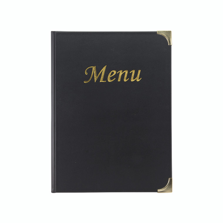 Securit Basic Range Menu Book Cover with 4 Fixed Double-sided A4 Inserts Black MC-BRA4-BL