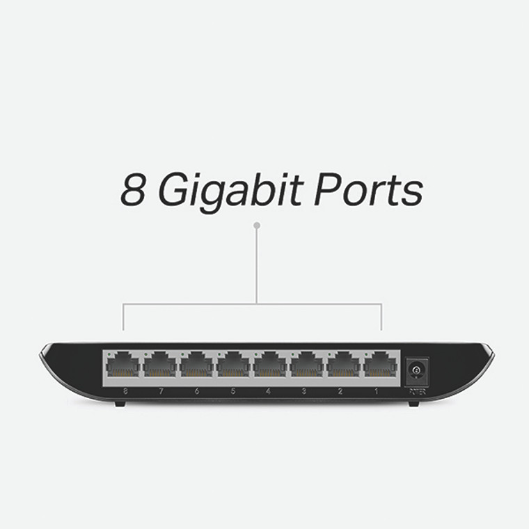 TP-Link 8-Port Gigabit Desktop Network Switch 8 10/100/1000Mbps V10 RJ45 Ports TL-SG1008D