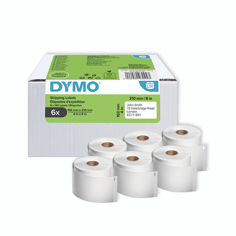 Dymo LabelWriter DHL Shipping Labels 140 Per Roll 102x210mm Self-Adhesive White (Pack of 6) 2177565