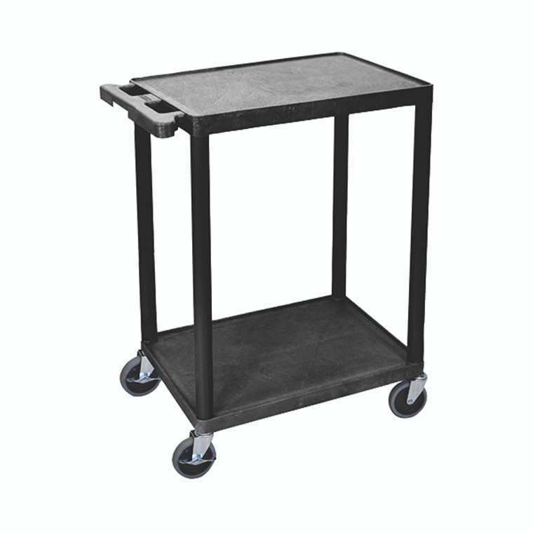 Multipurpose 2 Shelf Trolley Moulded Polyethylene 150kg Capacity Black GI241L