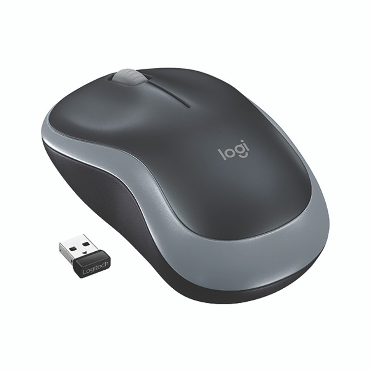 Logitech M185 Wireless Optical Mouse Ambidextrous Grey 910-002238