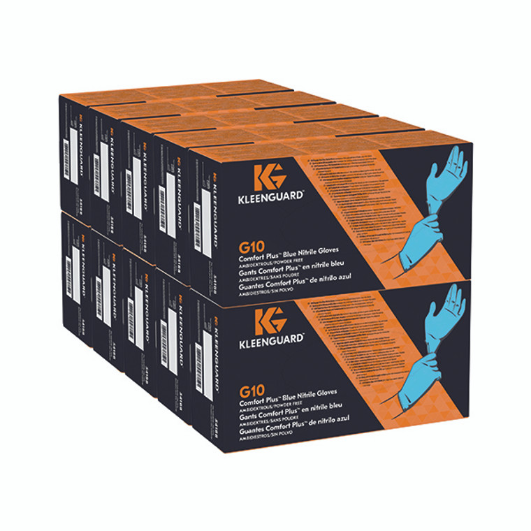 KleenGuard G10 Comfort Plus Nitrile Gloves Large Blue (Pack of 100) 54188