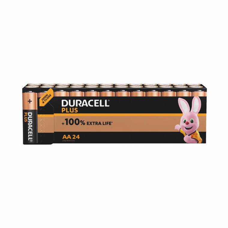 Duracell Plus AA Battery Alkaline 100% Extra Life (Pack of 24) 5009386