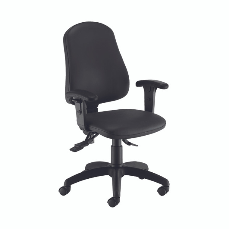 First Calypso Operator Chair with Adjustable Arms 640x640x990-1160mm Lumbar Polyurethane KF822929