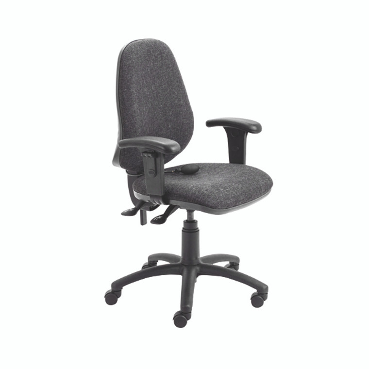 First High Back Posture Chair with Adjustable Arms 640x640x990-1160mm Charcoal KF839326