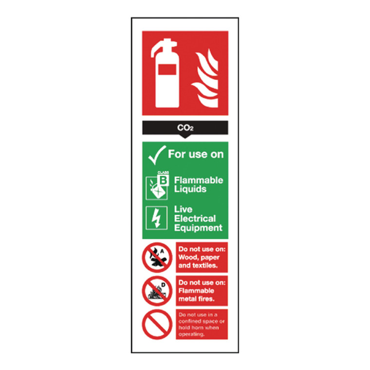 SR71138 Safety Sign Carbon Dioxide Fire Extinguisher 280x90mm Self-Adhesive F203 S
