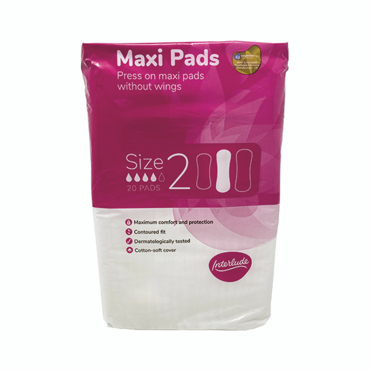 Interlude Maxi Pads Size 2 Packet x20 Pads Pack of 12 6411B