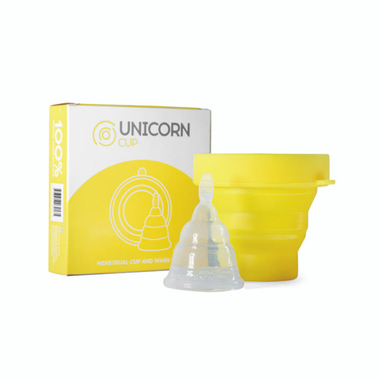 Unicorn Medical Grade Silicone Menstrual Cup/Sterilise Unit Yellow UniYellow