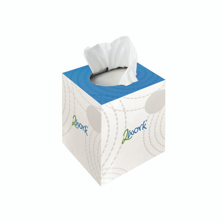 CPD13550 2Work Facial Tissues Cube 70 Sheets Pack 24 FTW070