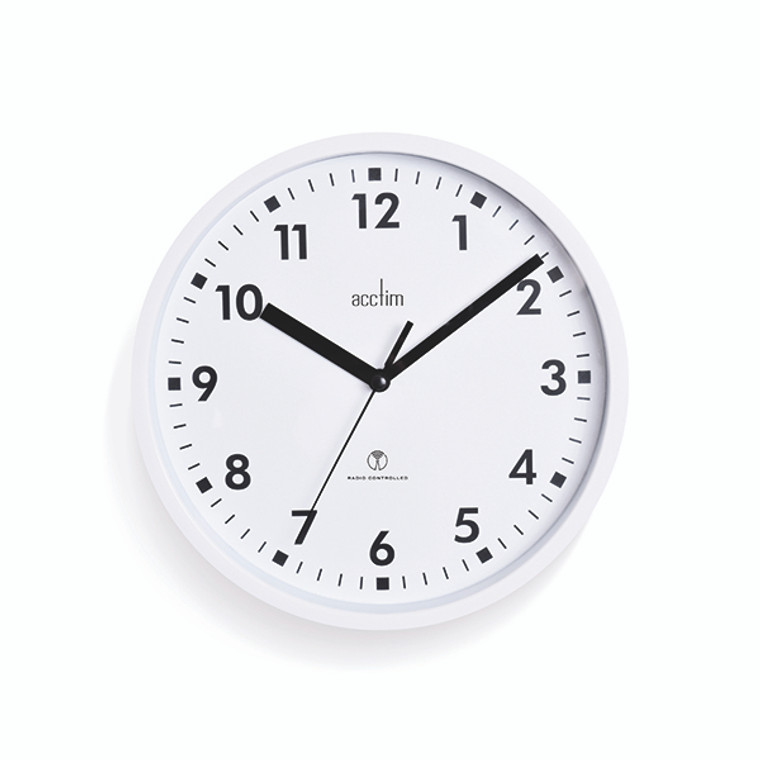 Acctim Nardo Radio Controlled Wall Clock 200mm White 74662