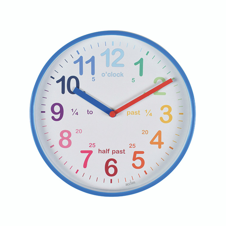 Acctim Wickford Time Teaching Clock Blue  Edging 22529