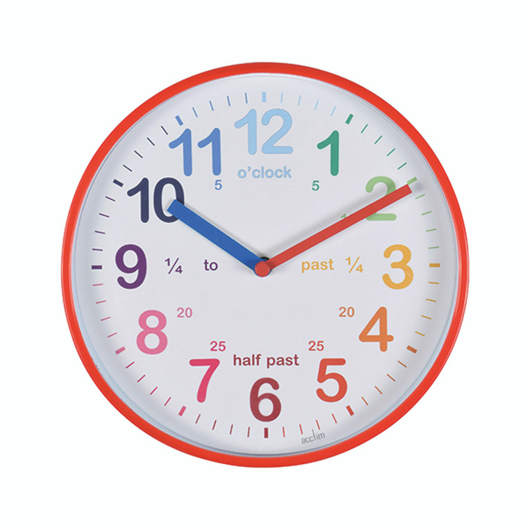 Acctim Wickford Time Teaching Clock Red Edging 22524