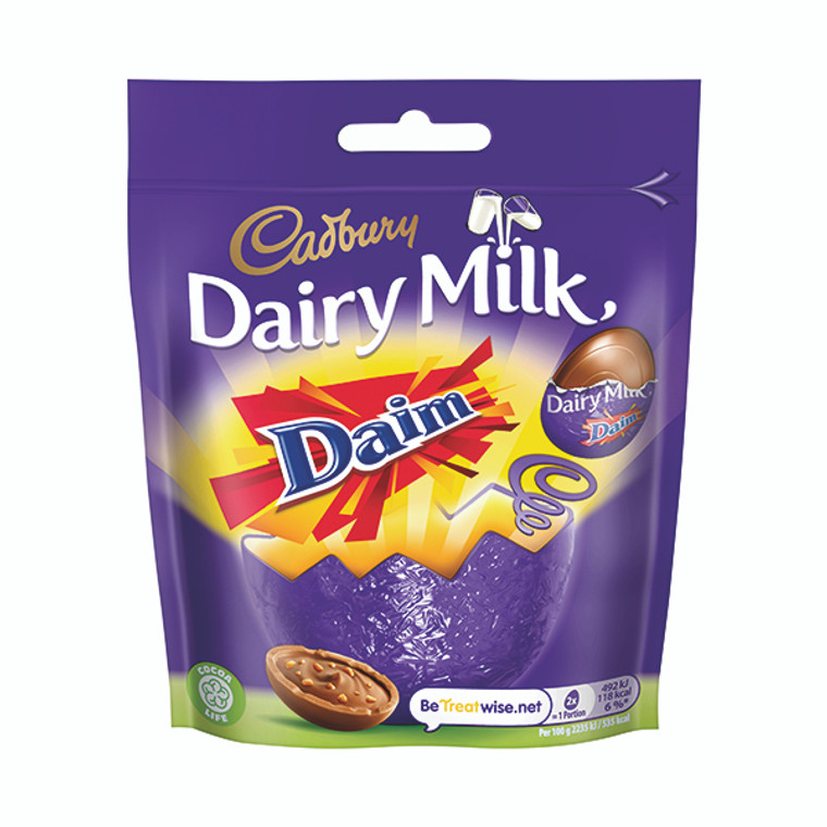 Cadbury Dairy Milk Mini Daim Eggs Bag 77g 4260878