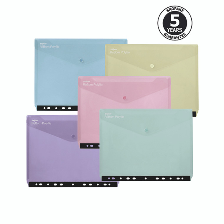 Reborn Polyfile Ring Binder Wallet Landscape Assorted (Pack of 5) 15916