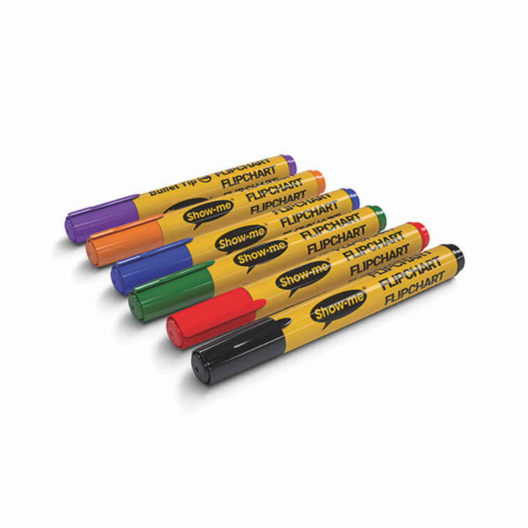 Show-me Show-Me Flipchart Markers Bullet-Tip Assorted (Pack of 6) FCM6A
