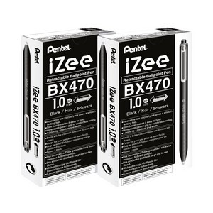 Pentel iZee Retractable Ballpoint Pen 1.0mm Black (Pack of 12) 2For1