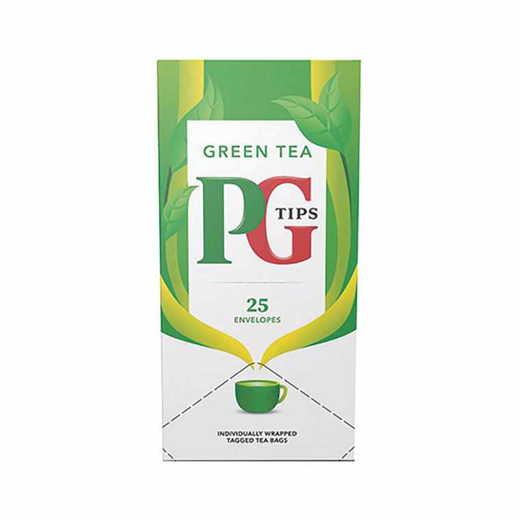 PG Tips Pure Green Envelope Tea Bags (Pack of 25) 800399