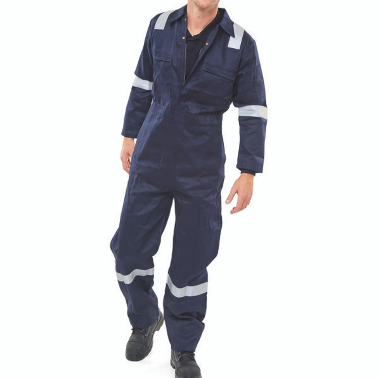 Beeswift Burgan Boilersuit Fire Retardant Anti-Static Navy Blue 42