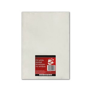 5 Star C4 Pocket Envelope Peel and Seal 90gsm White (Pack of 10) FS600423 600423