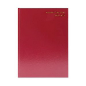 5 Star Academic Diary Day Per Page A5 Burgundy 2025-2026 KF1A5ABG25
