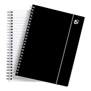 5 Star Wirebound Notebook Ruled Elastic Closure Polypropylene 160 Page A5 Black (Pack of 6) 930302