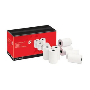 5 Star Adding Machine Paper Rolls 1-Ply 55gsm TMP 57x57mm (Pack of 20) 295640