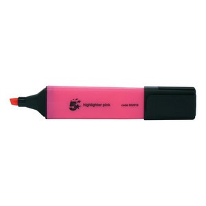 5 Star Highlighter Chisel Tip 1-5mm Line Pink (Pack of 12) 552919