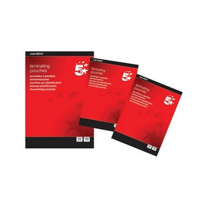 5 Star Laminating Pouches 150 Micron Gloss A4 (Pack of 100) 906071