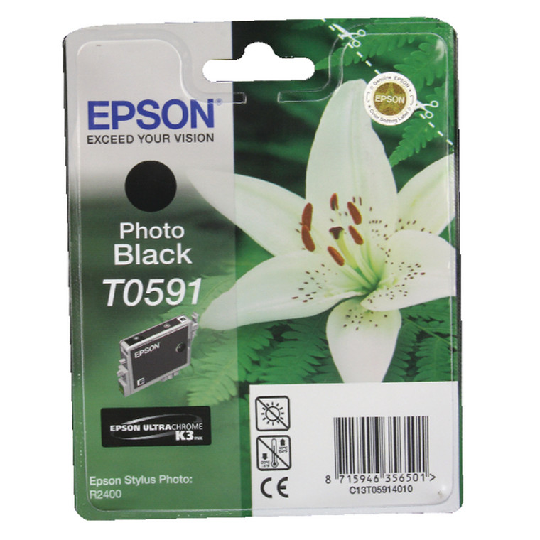 T059140 Epson C13T059140 T0591 Black Ink Cartridge Lilly