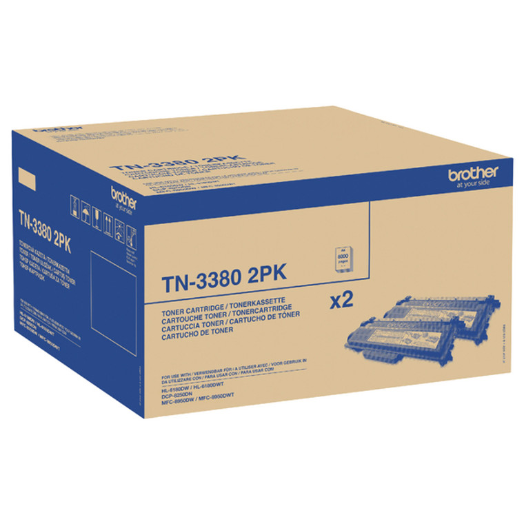TN-3380TWIN Brother TN-3380 Black Toner High Yield Twin Pack