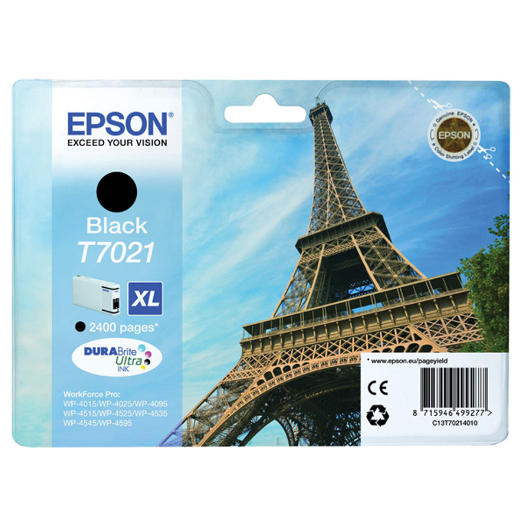T70214010 Epson C13T70214010 T7021XL Black Ink Cartridge Eiffel Tower