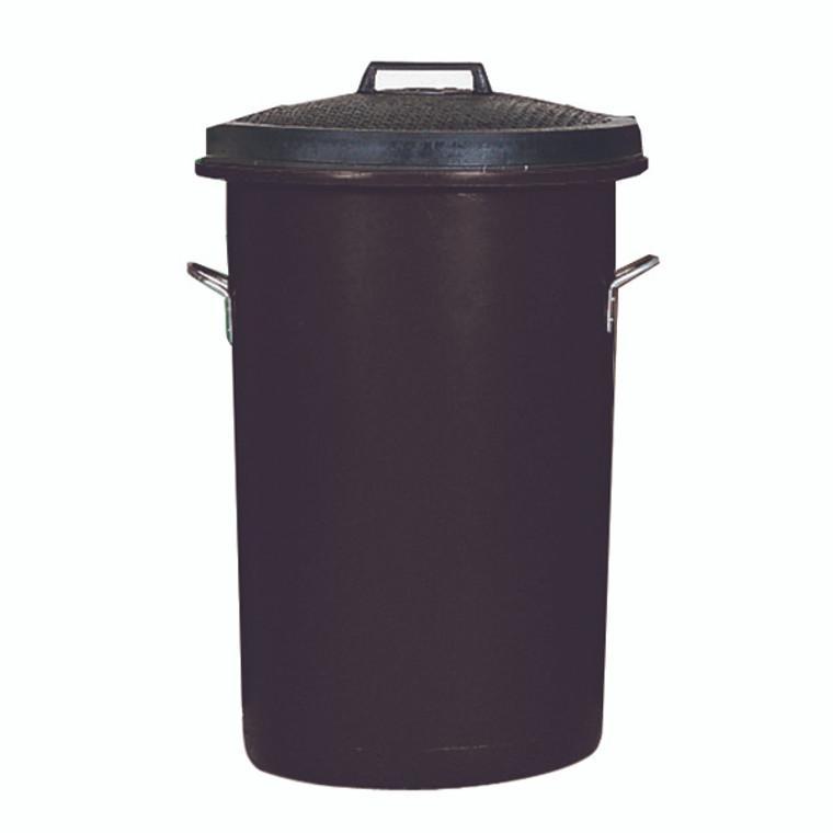 SBY06631 Heavy Duty Coloured Dustbin 85 Litre Black 2 handles on base 1 on lid easy handling 311961