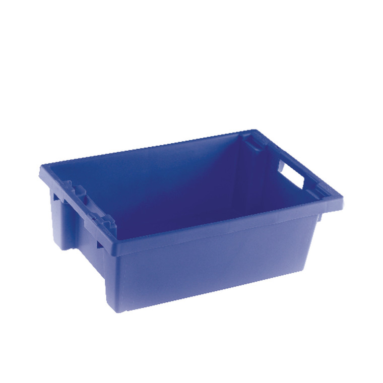 SBY24787 Solid Slide Stack Nesting Container 600X400X200mm Blue 382960