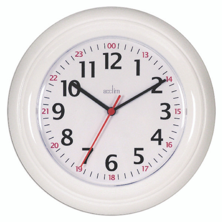 ANG21862 Acctim Wexham 24 Hour Plastic Wall Clock White 21862
