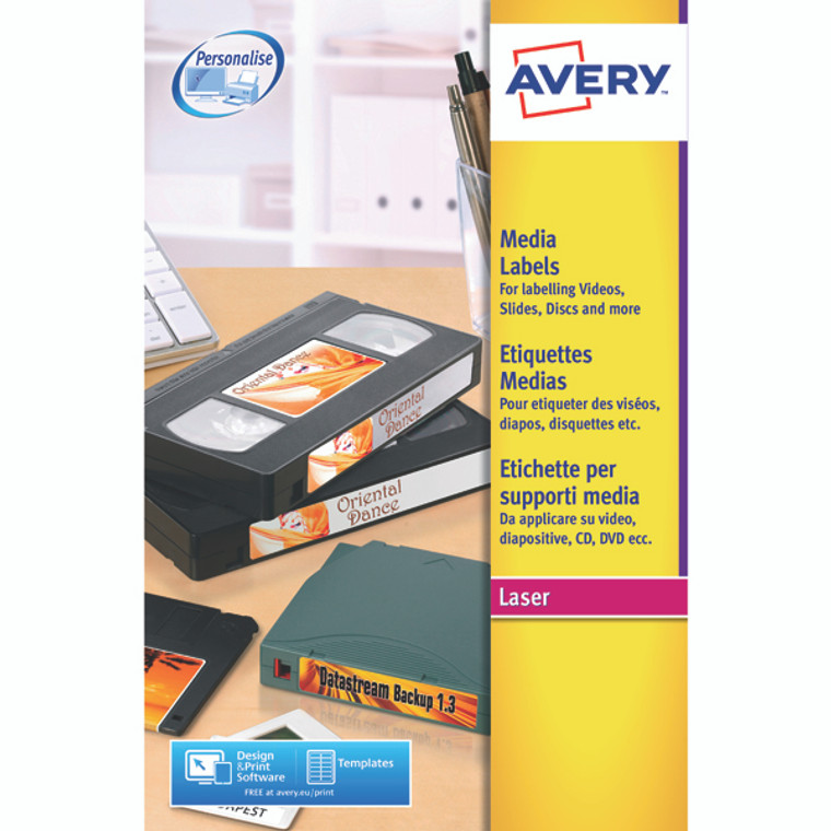 AVL7665 Avery Mini Data Cartridge Label 72x21 15mm White Pack 600 L7665-25