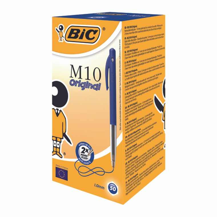 BC10061 Bic M10 Clic Ballpoint Pen Medium Blue Pack 50 901218