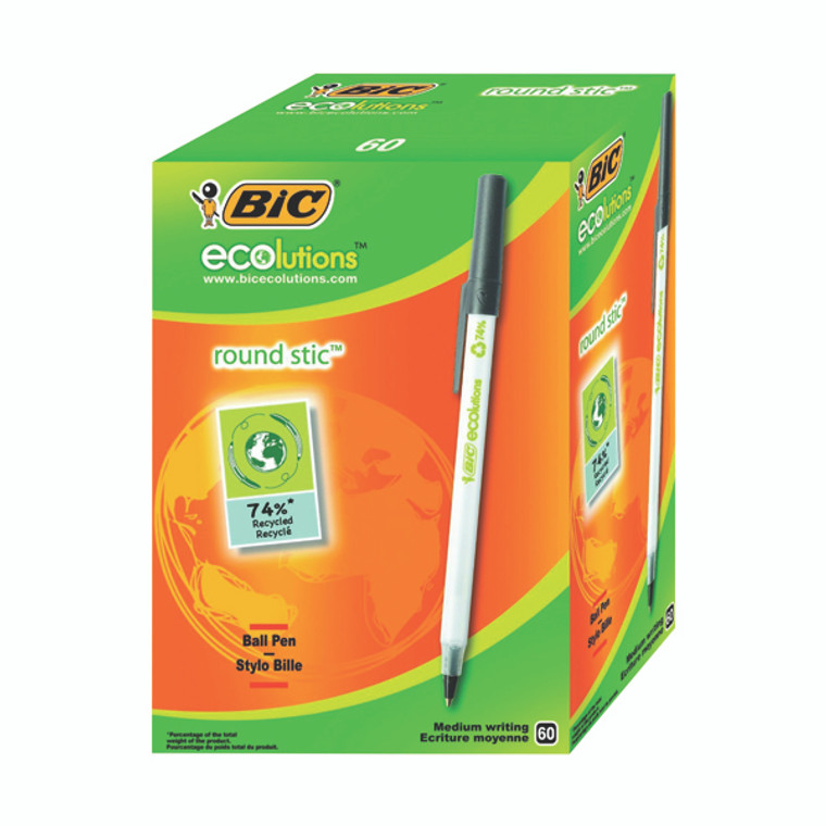 BC56644 Bic ECOlutions Ballpoint Pen Medium Black Pack 60 893239