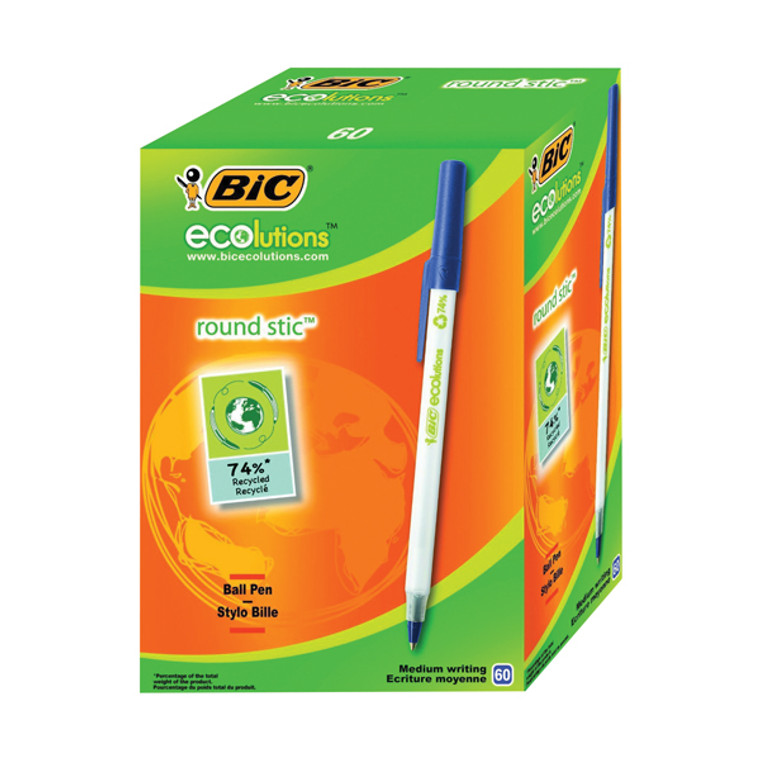 BC56651 Bic ECOlutions Ballpoint Pen Medium Blue Pack 60 893240