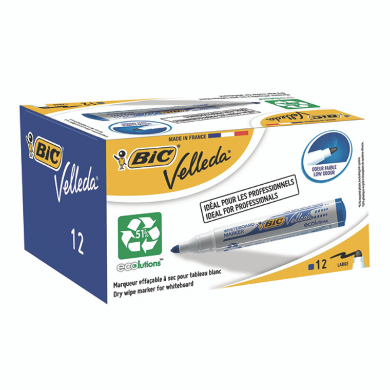 BC03784 Bic Velleda 1701 Whiteboard Marker Blue Pack 12 1199170106