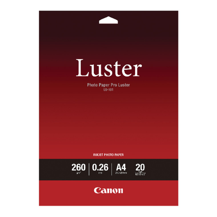 CO84399 Canon Inkjet Pro Luster Photo Paper A4 260gsm Smooth Lustre Pack 20 6211B006