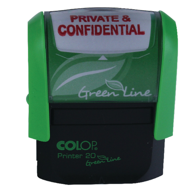 EM00557 COLOP Green Line Word Stamp PRIVATE CONFIDENTIAL Red P20GLPRI