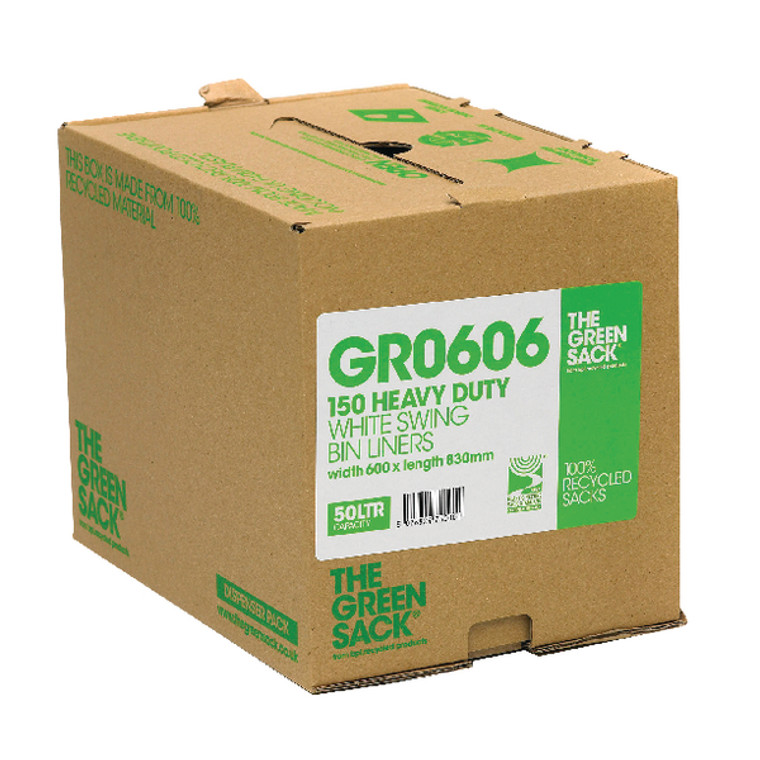 CPD75000 The Green Sack Swing Bin Liner in Dispenser White Pack 150 GR0606