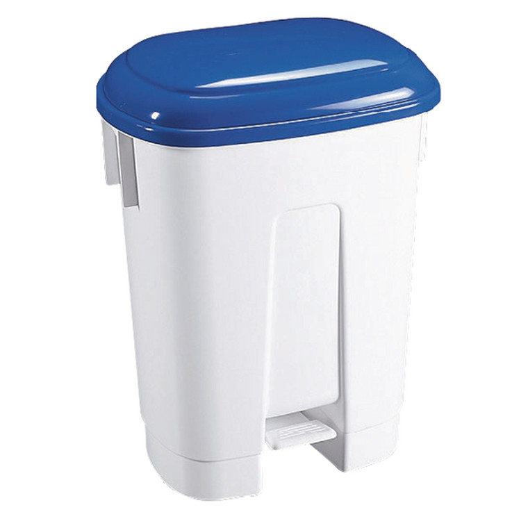 SBY14765 Derby Plastic Pedal Bin 30 Litre White Blue 348022