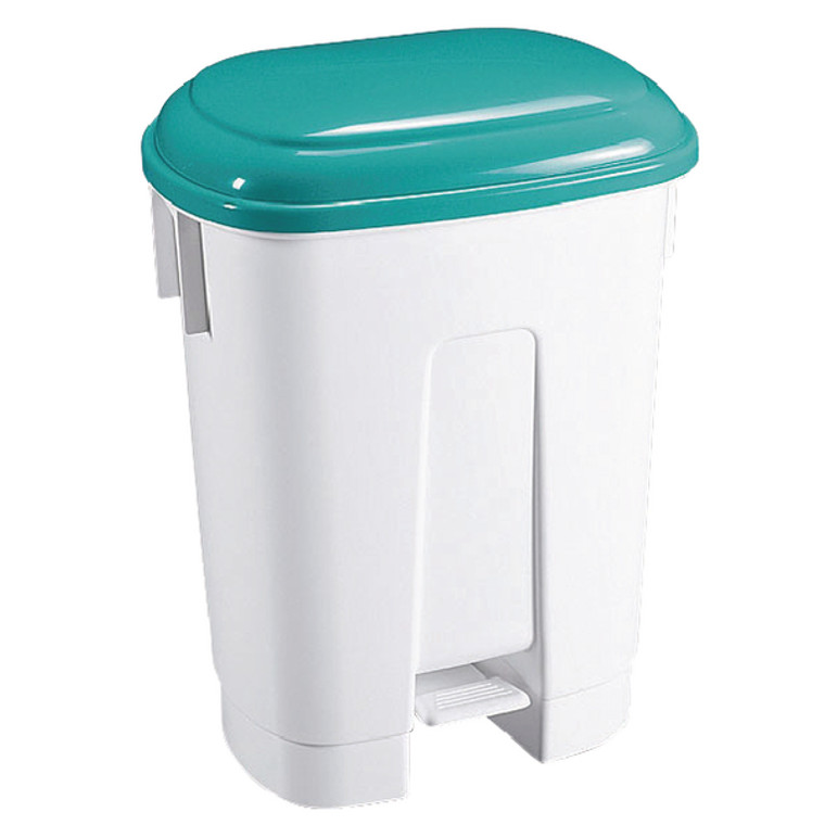 SBY14767 Derby Plastic Pedal Bin 30 Litre White Green 348024