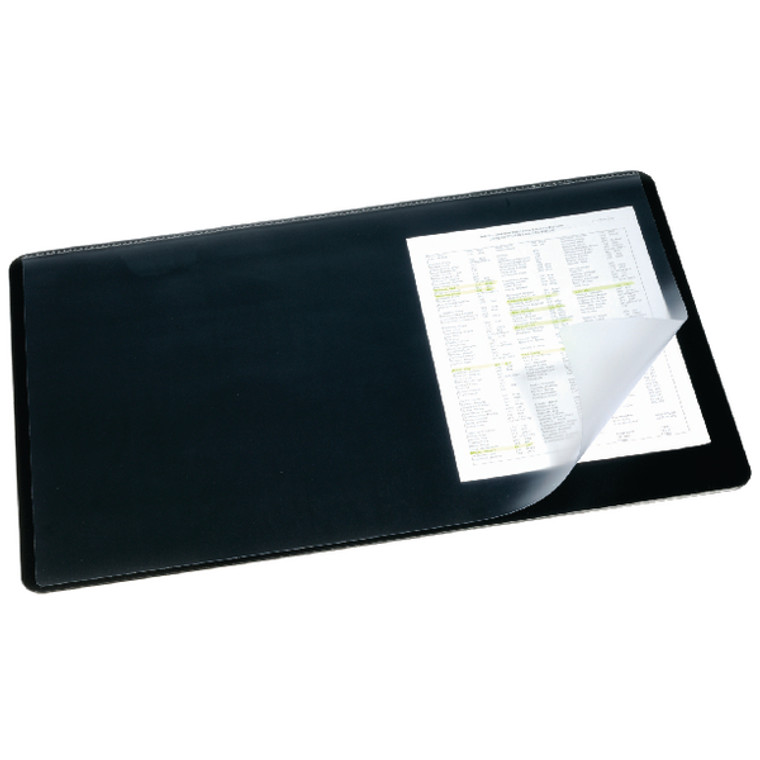 DB720201 Durable Desk Mat with Overlay W530 x D400mm Black Clear 7202 01