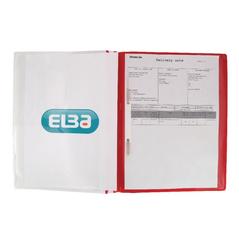 DB257903 Elba Pocket Report File A4 Red Pack 25 400055038
