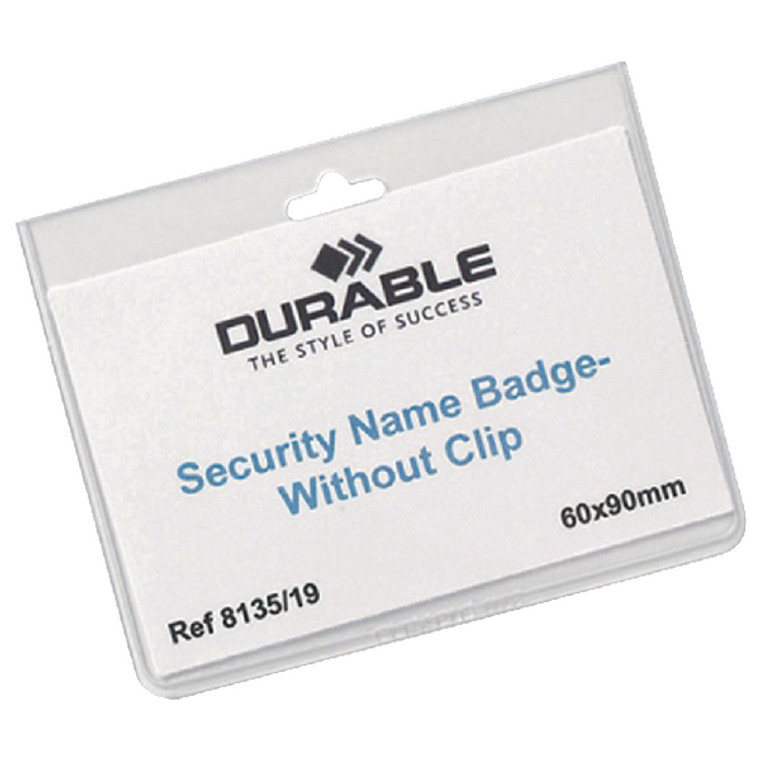 DB80026 Durable Security Badge 60x90mm Clear Pack 20 8135 19